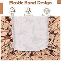 Vista 3 de 4 Pcs Western Stretchy Baby Changing Pad Covers for Boys and Girls Soft Diaper Changing Table Pad Cover Breathable Comfy Newborn Baby Cradle Sheets