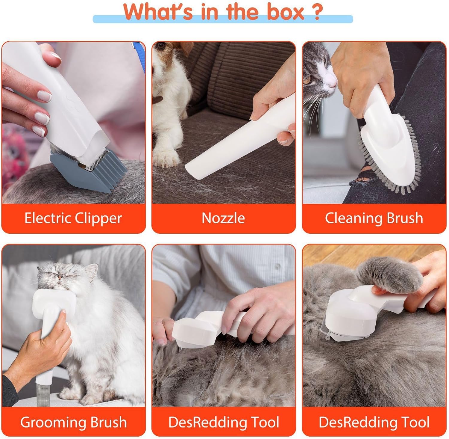 Pet Grooming Kit Vacuum Clipper, 5 - in - 1 Hair Trimmer with 2.5L Dust Container, Adjustable Combs - Low Noise Design, Efficient Hair Removal, Ideal for Dogs and Cats