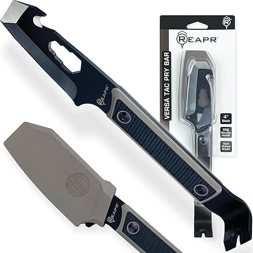 Reapr VERSA TAC - Barra de palanca multiherramienta de 10 pulgadas, herramienta compacta con gancho de destripador, llaves, extractor de uñas, mango