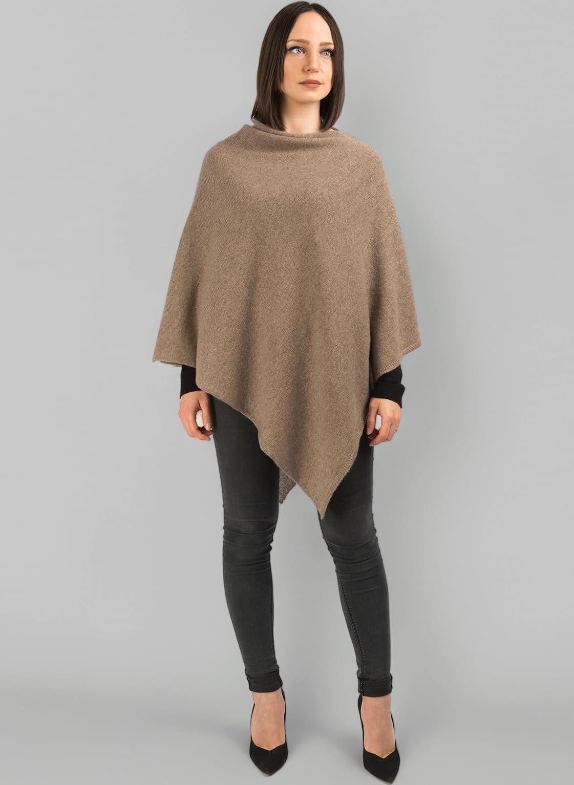 DALLE PIANE CASHMERE Women's 100% Cashmere Poncho, Made in Italy, Lightweight, One Size