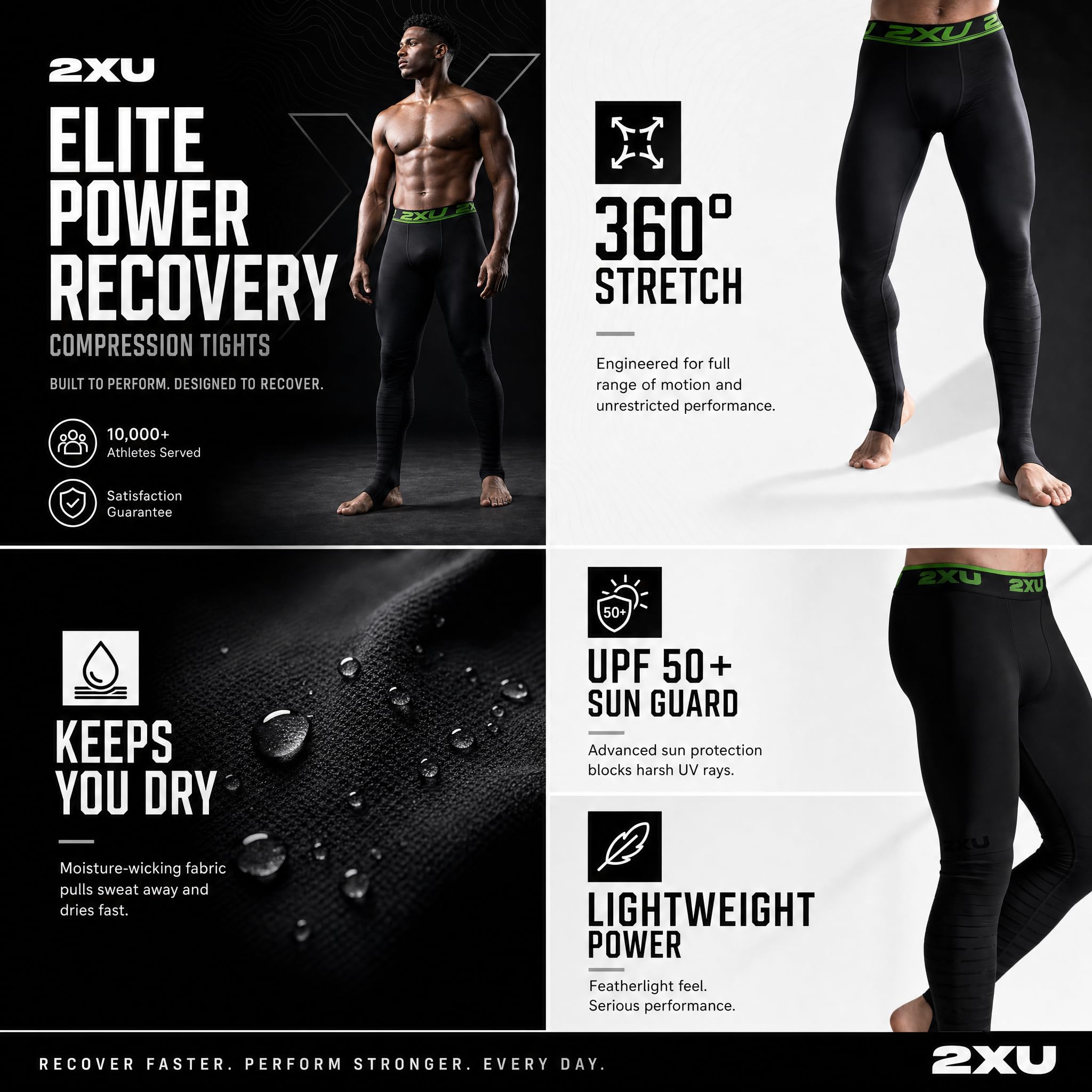 2XU Elite Elite Recovery – Mallas de Compresión - Collants de Compression Elite Power Recovery - Elite Recovery Collants de Compression - Homme