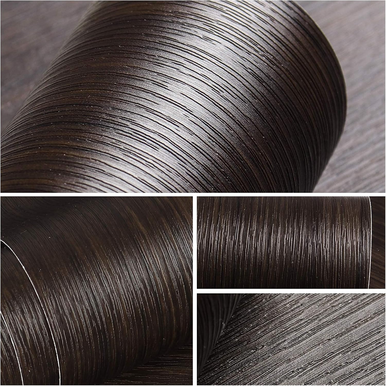VEELIKE Dark Wood Wallpaper Peel and Stick Removable Waterproof Wood Grain Contact Paper Self Adhesive Wood Look Contact Paper Vinyl Wrap for Cabinets Countertops Kitchen Furniture Table 15.7''x354''