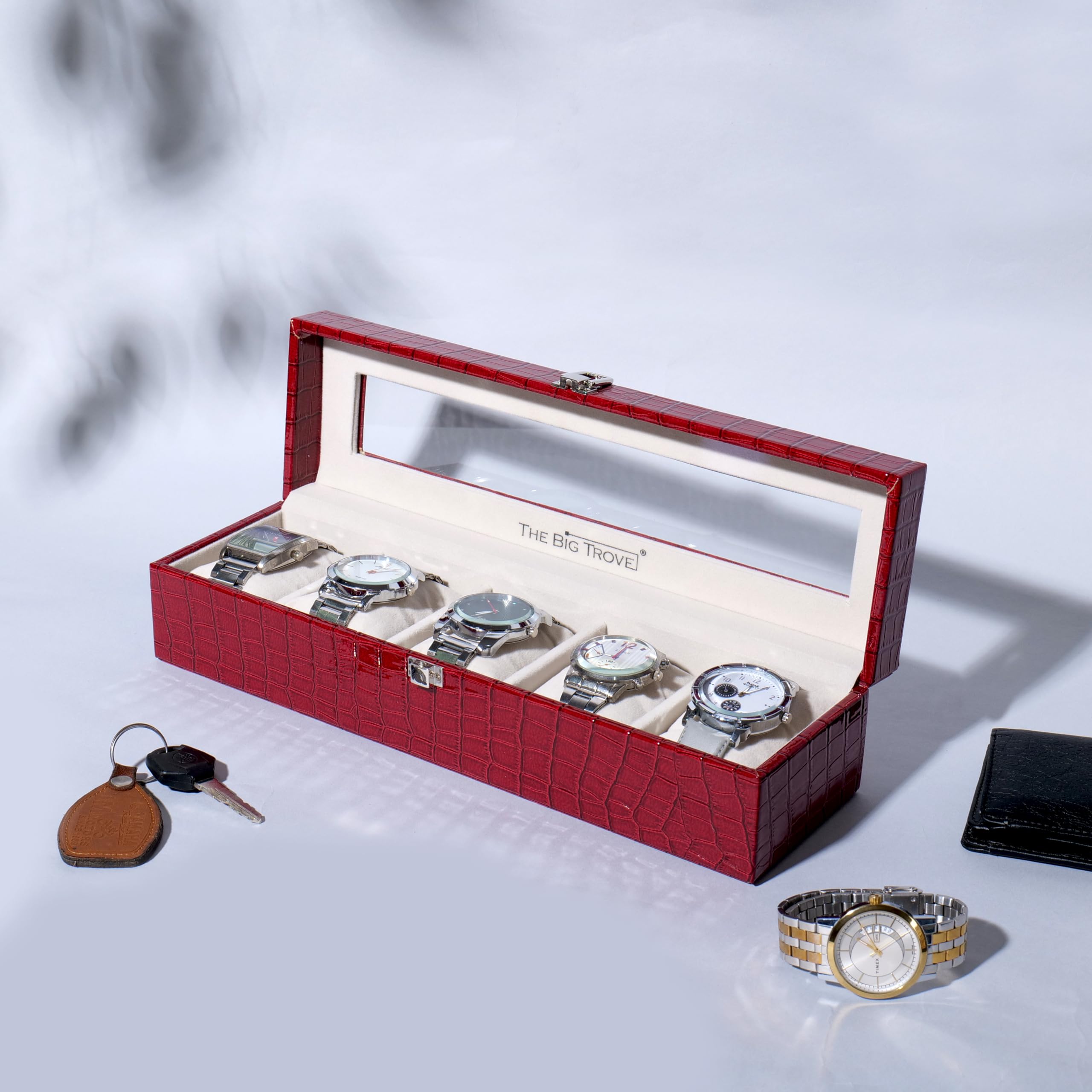 La Trove Vegan Leather Watch Box Organizer, Storage and Display Case for Watches and Bracelets, Stylish Organizer for Jewelry Storage at Home, Office, and Travel (5 Slot) (B08FXVNY9N) Amazon Price History, Amazon Price Tracker