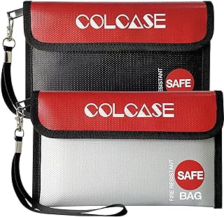 Fireproof Money Bag(8.3x5 inches), 2 Pack Fireproof and Waterproof Cash Bag with Zipper, Fireproof Money Safe Pouch Envelope Container for Cash,Jewelry,Valuable,Passport