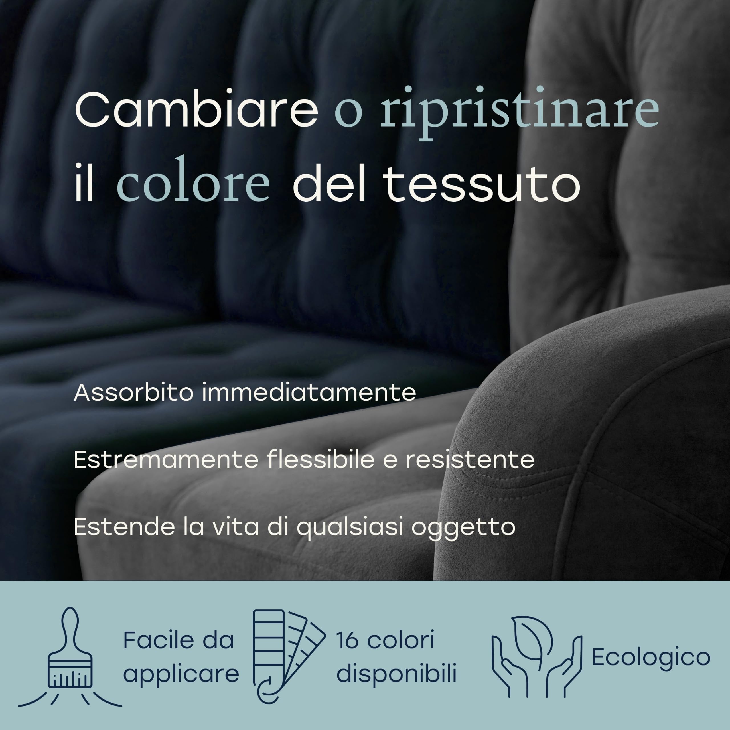 Fabricoat Vernice per tessuti – Rinnova o cambia il colore di qualsiasi tessuto – Si applica direttamente sul tessuto – Trasforma ogni cosa – Divani, paralumi, interni auto (2.5L, Rosso)