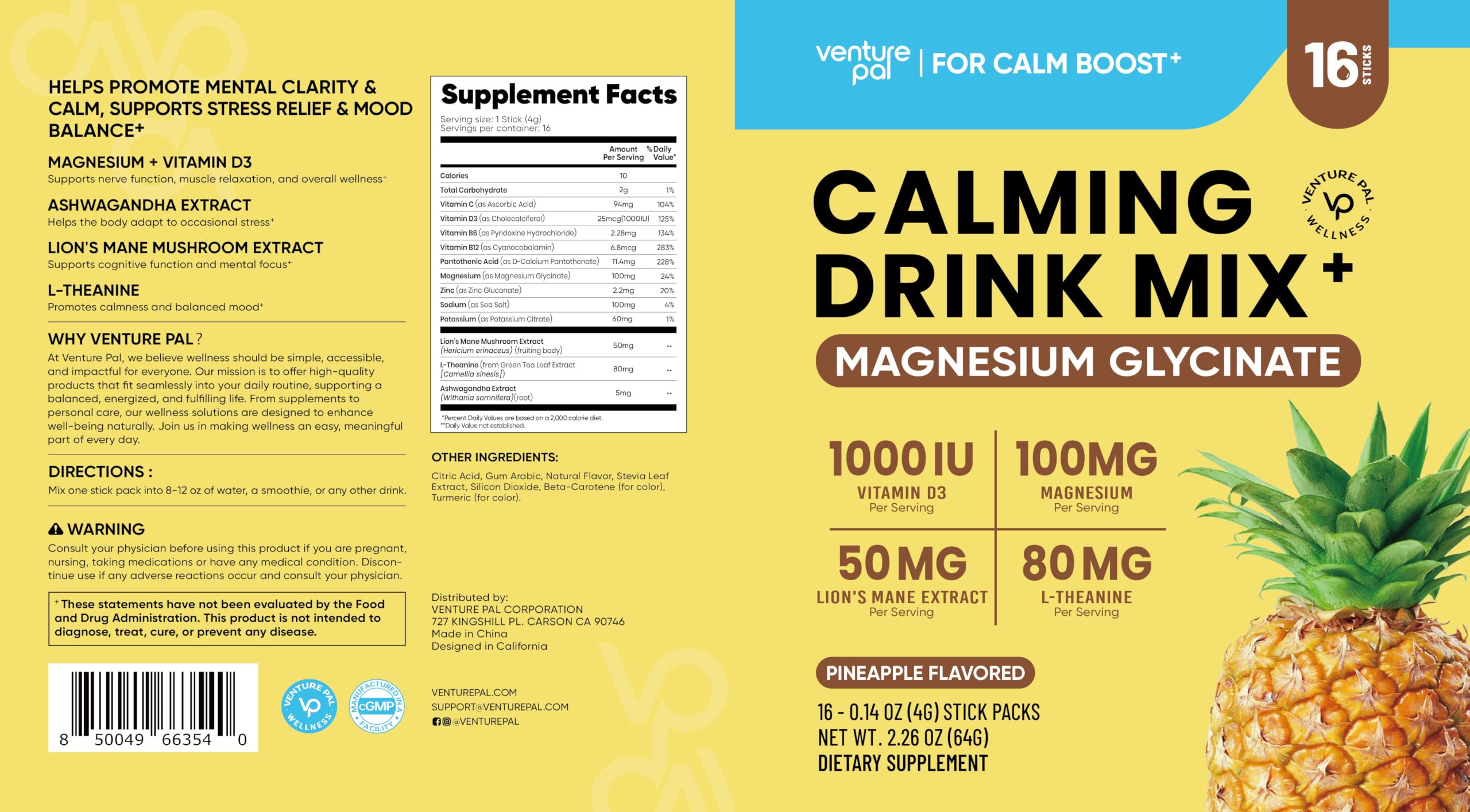 Venture Pal Calm Drink Mix, 12-in-1 Cortisol Reducer & Sleep Aid — Amazon image 10