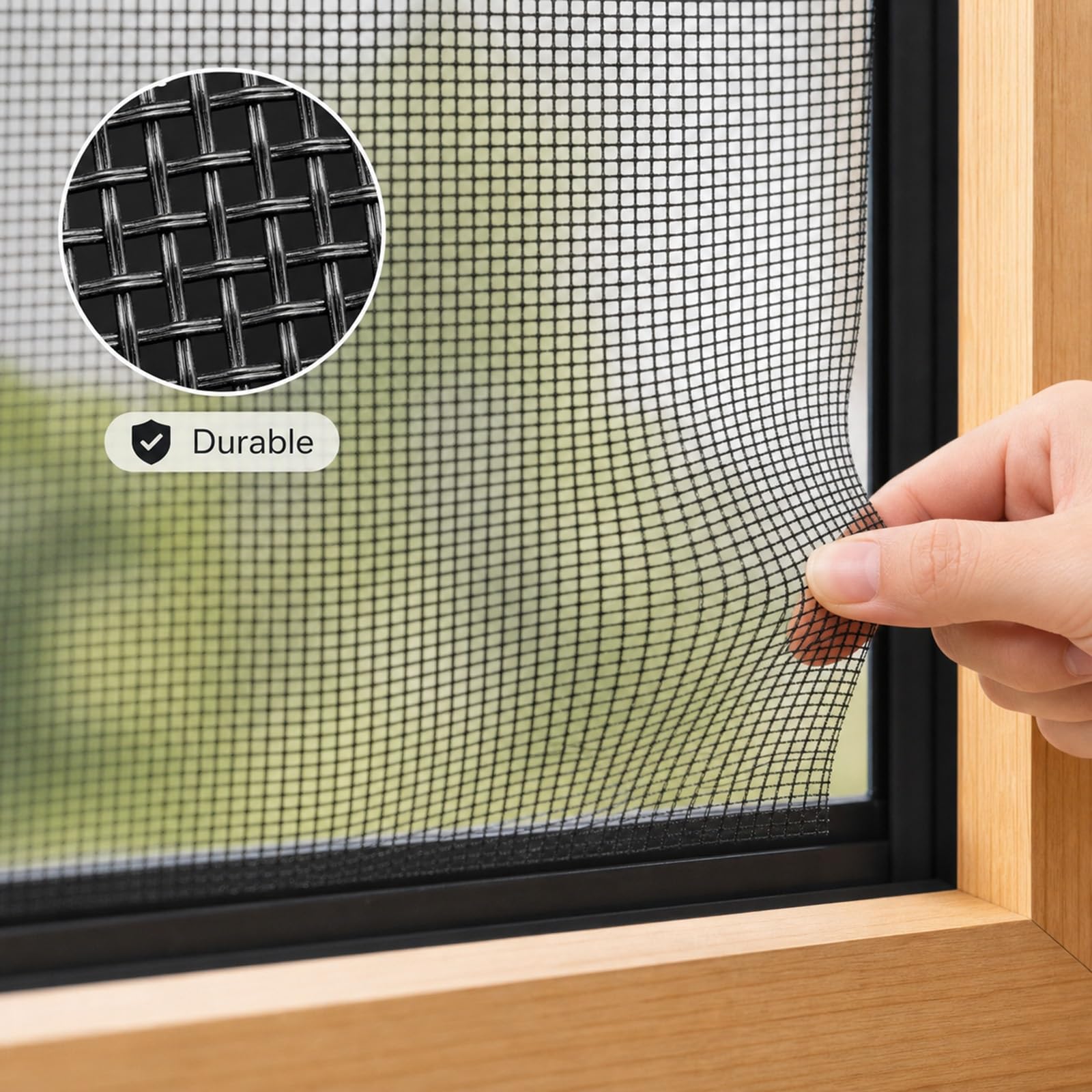 Fliegengitter Fenster Magnet Insektenschutz Atmungsaktiv Moskitonetz Fliegennetz Ohne Bohren Mit Klettband, Einfache Montage Mückenschutz(Black,150x300cm)