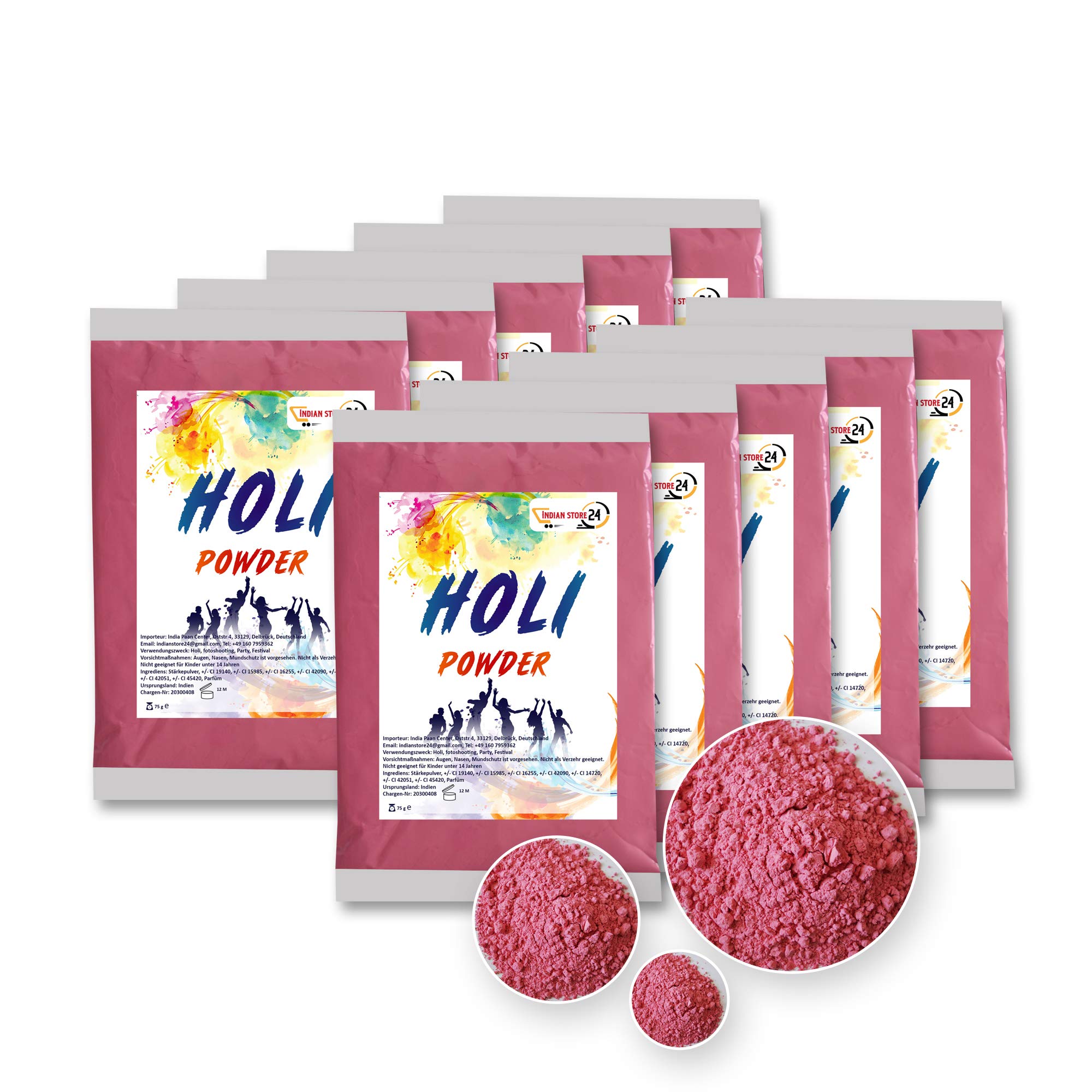 Holi Farbpulver Set – 5 Farben à 100 G, Hautfreundlich, Waschbar, Für Partys & Fotos