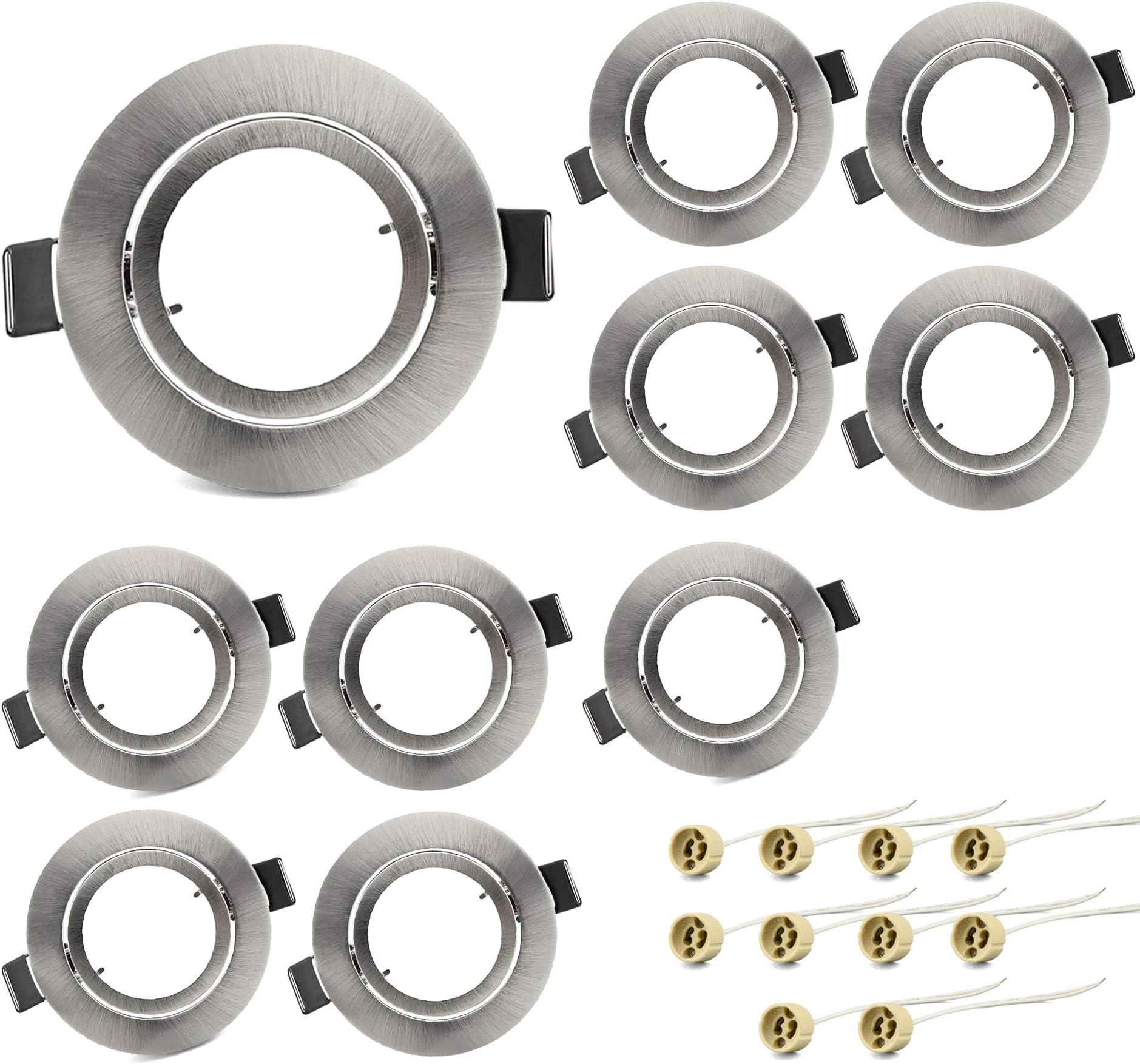 12x Inbouwspots GU10 Set - 12-delig Inbouwframes Mat Zwart