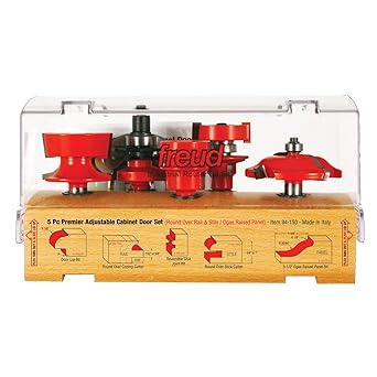 Freud 5 Piece Premier Adjustable Cabinet Bit Set (1/2