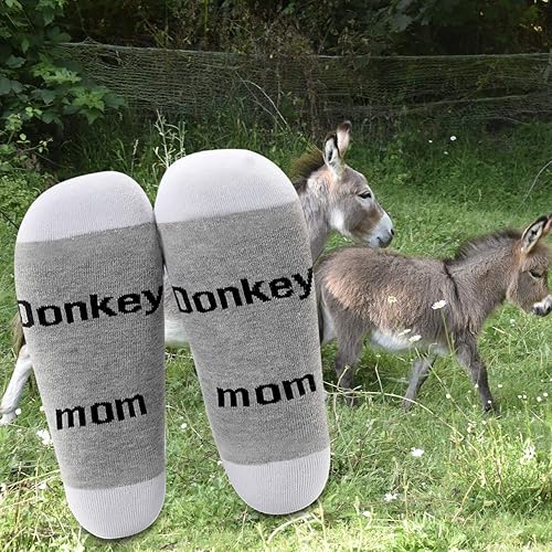 Vista 6 de LEVLO Donkey Gifts - Calcetines de algodón para el día de la madre, diseño de burro