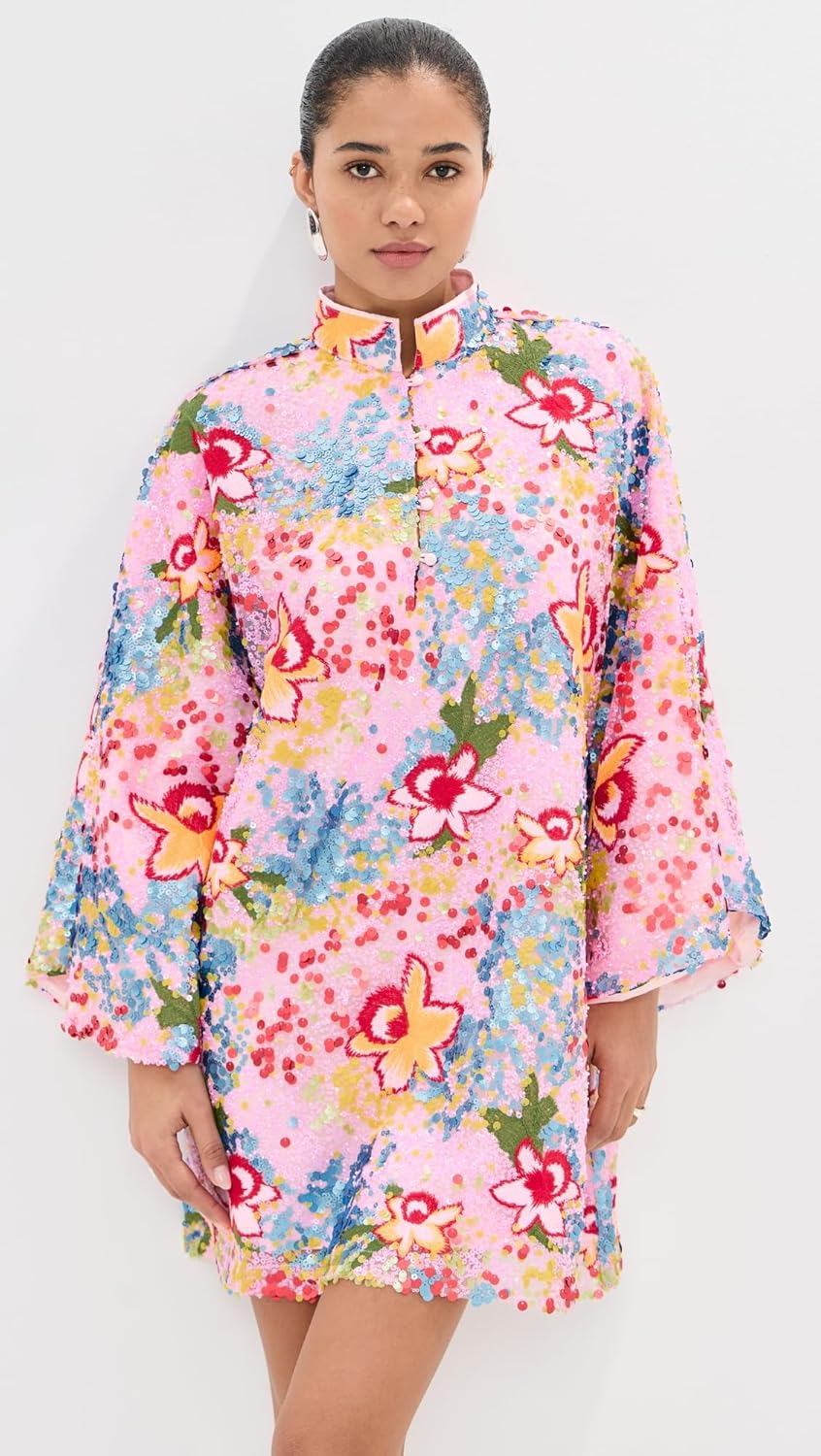 La Vie Style House Women's Sequin Mini Caftan - Image 2