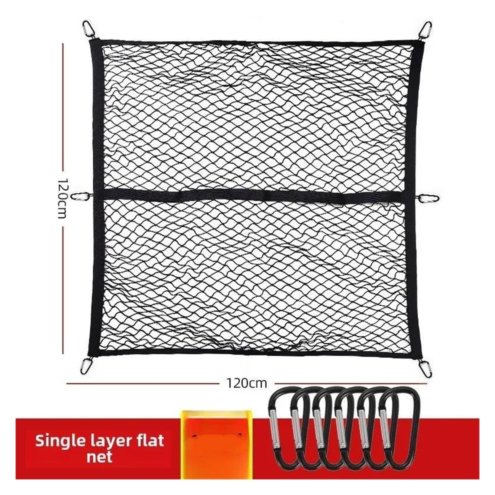 Ladeflächennetz Für Pickups Hochelastisches Und Dehnbares LKW-Ladeflächennetz, Geeignet Für Dehnen Von LKWs SUVs 4'x4' Bis 8'x8' Auto Gepäcknetz(Einzelne Schicht)