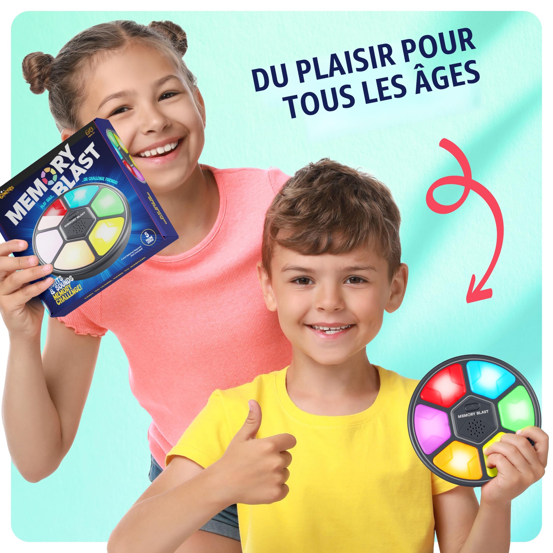 Dreamon Jeu De Mémoire électronique Portable – Sons Et Lumières, 4 Modes – Cadeau Pour Enfants De 3 à 12 Ans