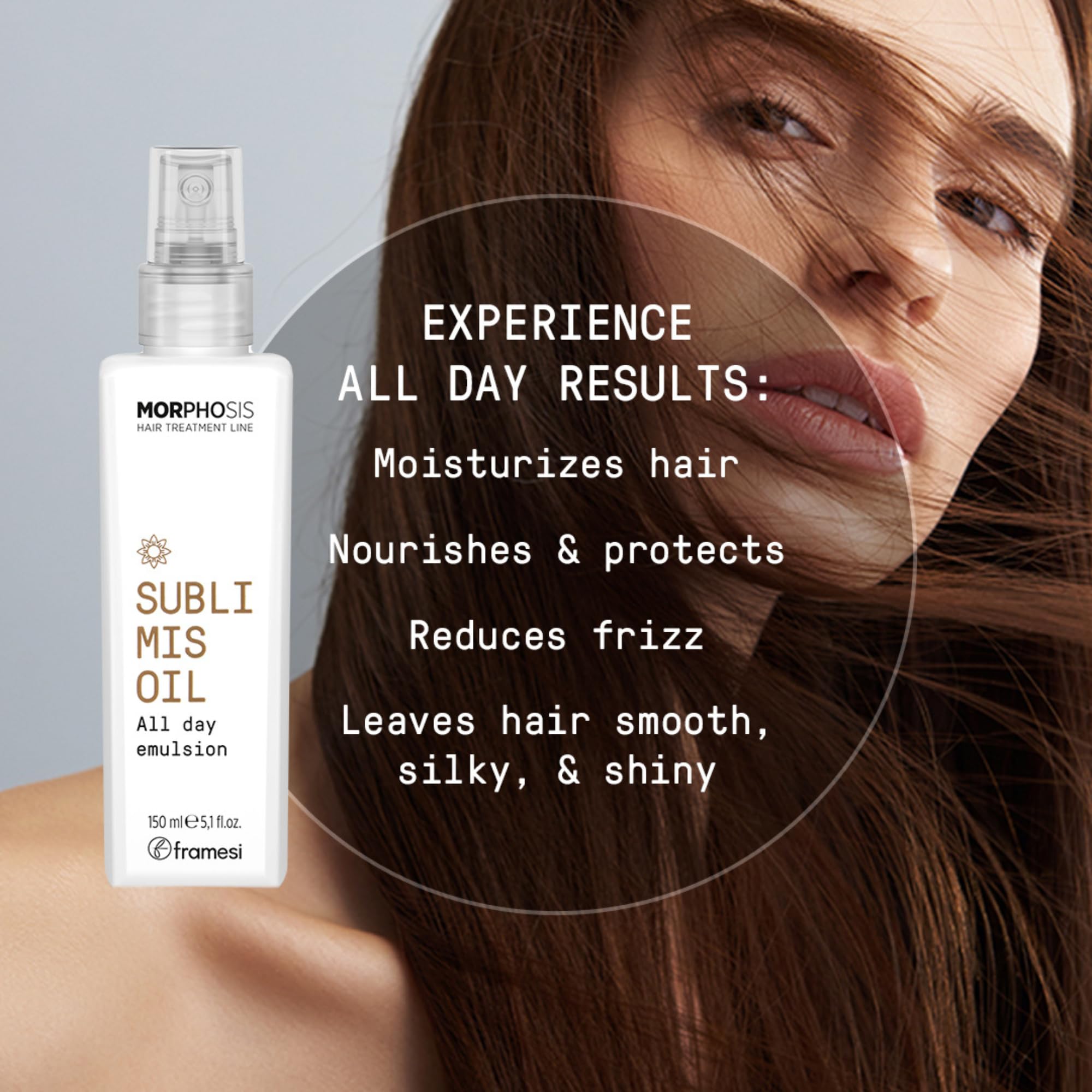 Framesi | New Morphosis Hair Treatment Line | Sublimis Oil All Day Emulsion 150 ml | Per Capelli Disidratati e Secchi