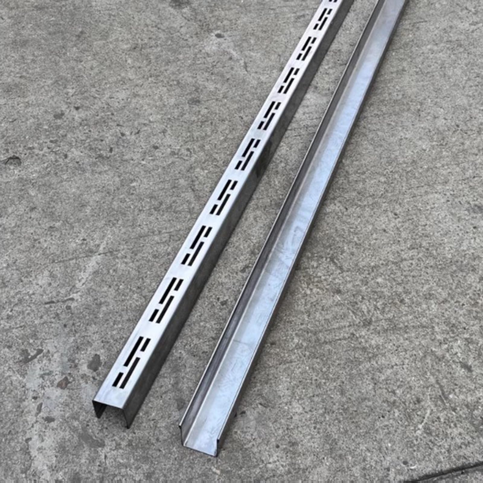 Slimline Drainage Channel, Stainless Steel Narrow Water Drain Channel Kits for Yard/Garage/Playground, Driveway Drain Systems with,15x8x200cm/5.9x3.1x78.7in