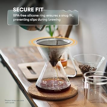 OVALWARE Pour Over Coffee Filter, Stainless Steel | Reusable