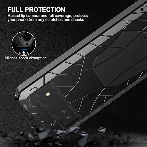 Miniatura 6 de Feitenn Funda de metal para Pixel 6A 5G, funda protectora resistente para Pixel 6A, funda protectora de silicona dura de silicona resistente a