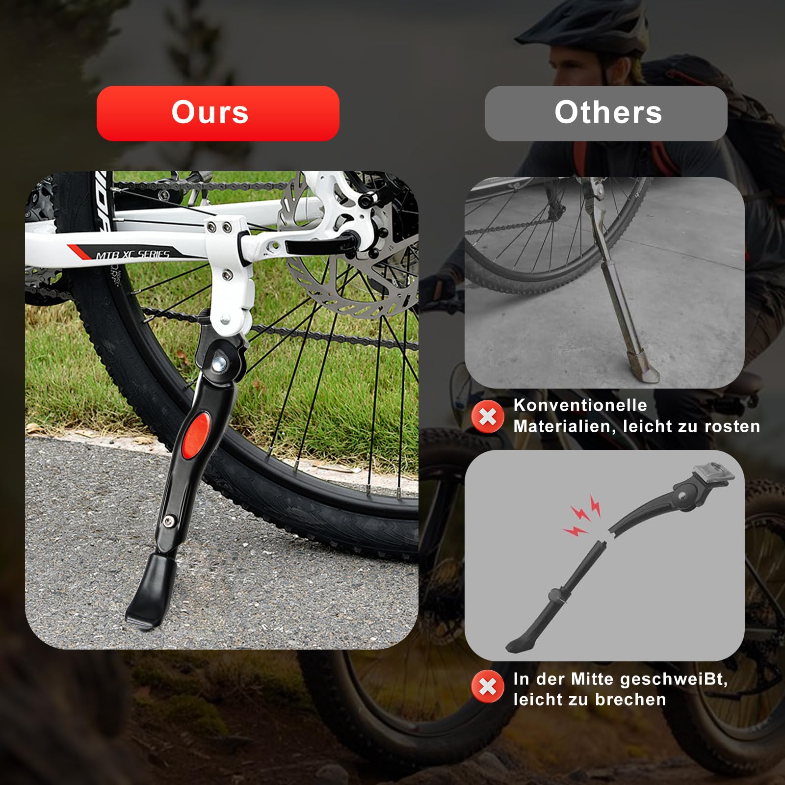 MEGHNA Supporto per bicicletta in alluminio, adatto per bicicletta da