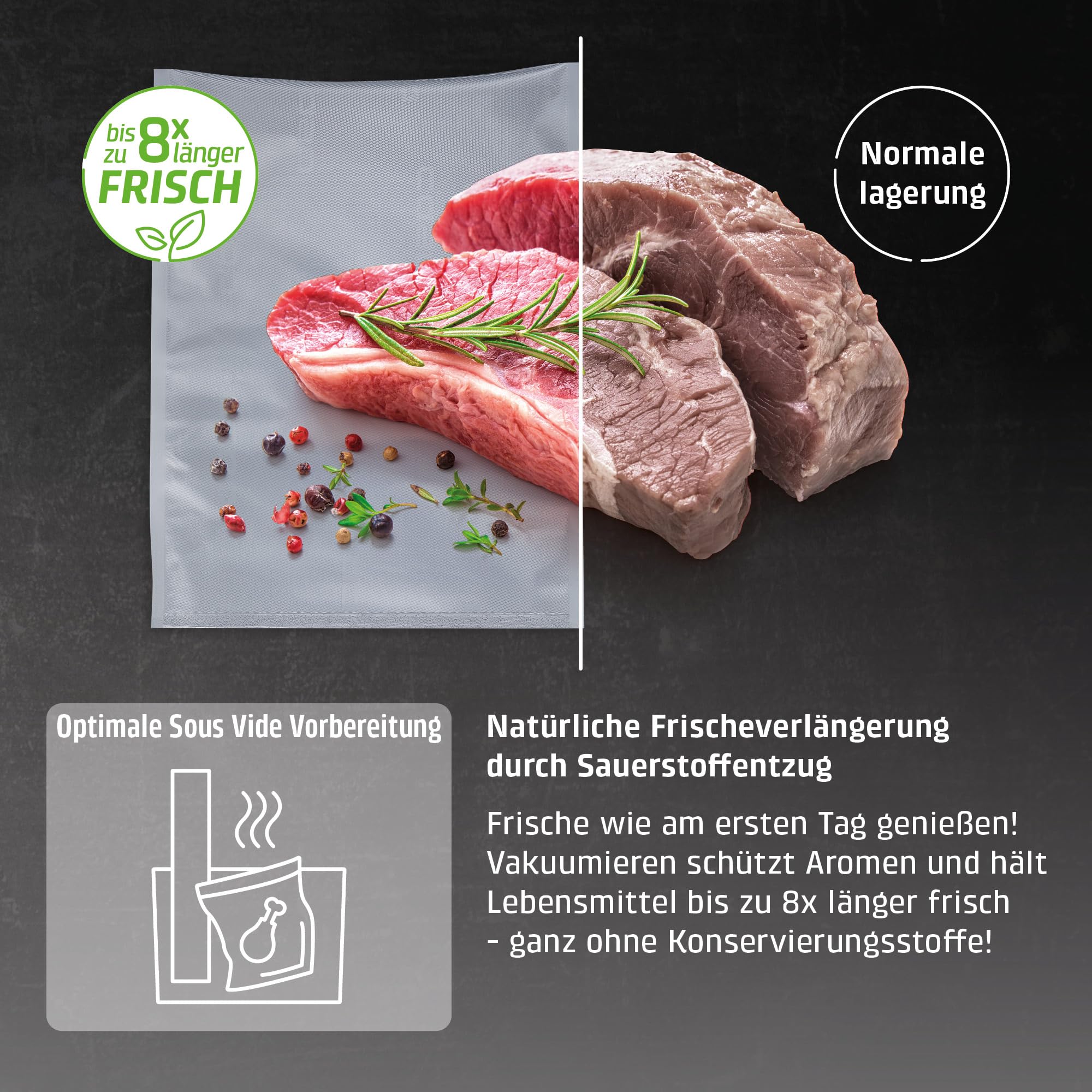 CASO GourmetVAC 280 Vakuumierer, doppelte Schweißnaht, Kolbenpumpe 15L/min, regulierbare Vakuumstärke