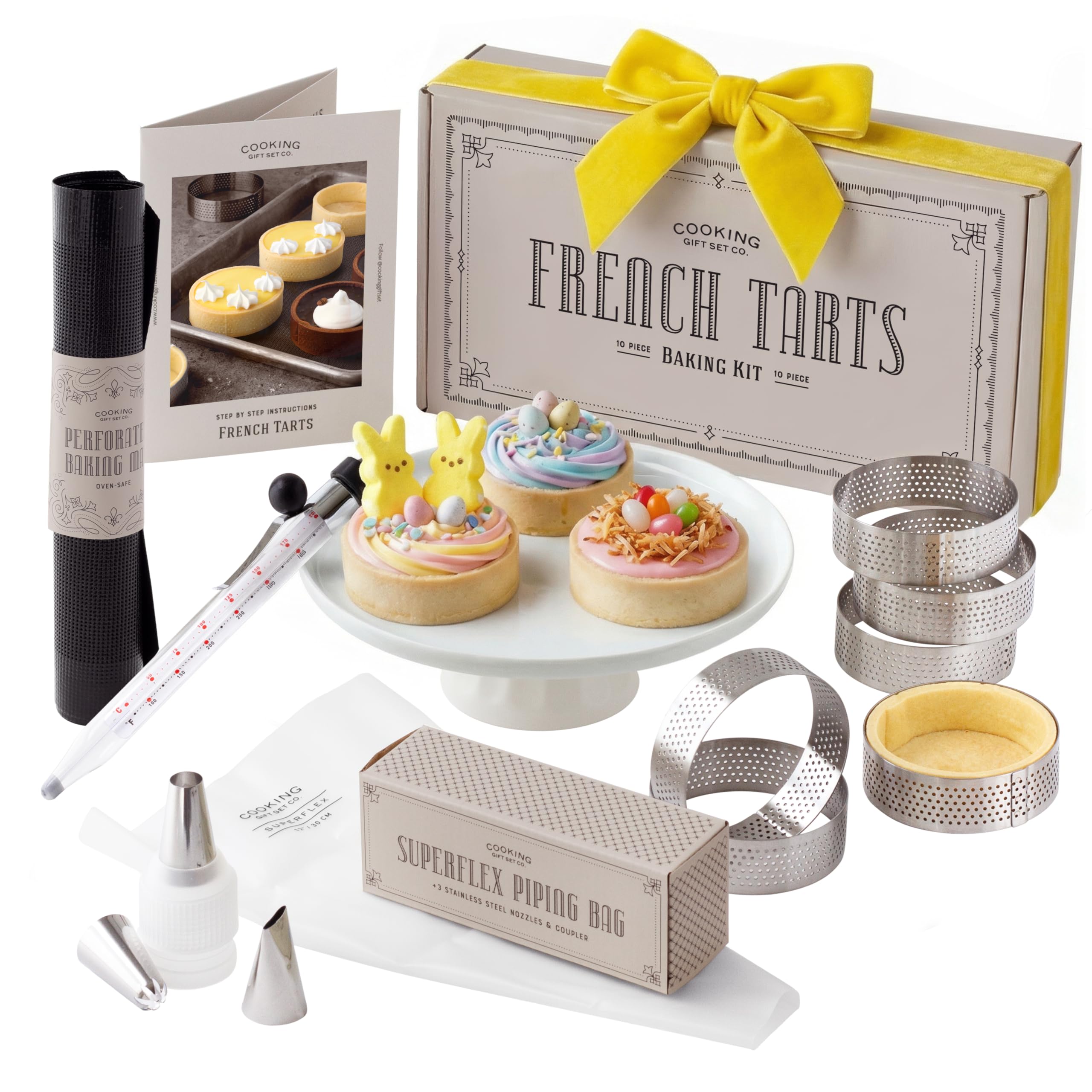 French Tart Baking Set | Mothers Day Unique Baking Gifts Kitchen Baking Supplies Present Food Making Kit For Adults & Parisian Cooking Tools for Pastry Dessert