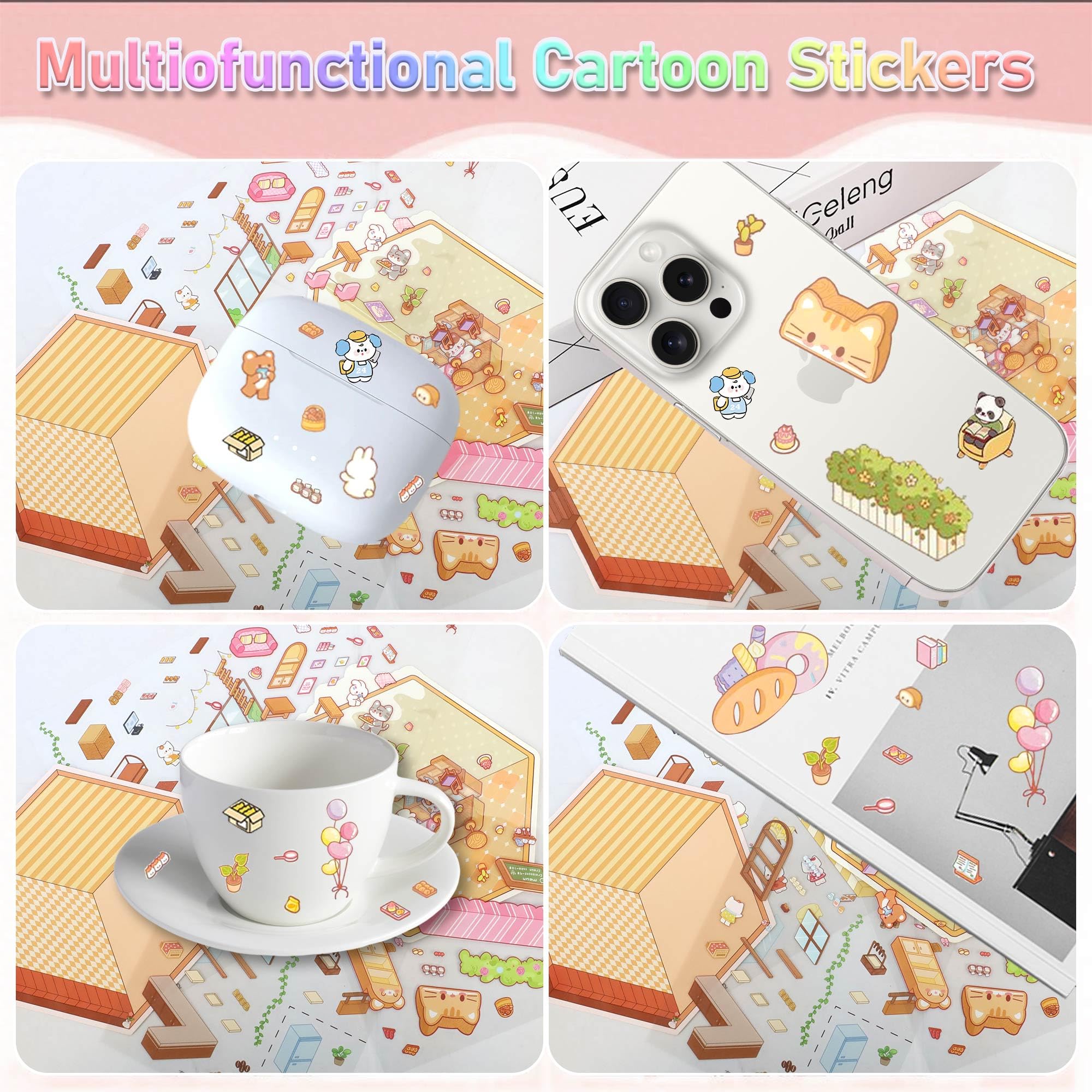 ANBOOR DIY 3D-Sticker-Sets – 3 Große Panda-Szenen Zum Dekorieren, Wiederverwendbar, Perfekt Gegen Stress