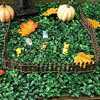 Vista 3 de Valla de jardín de hadas en miniatura, mini adorno de valla de estacas de madera DIY (marrón)