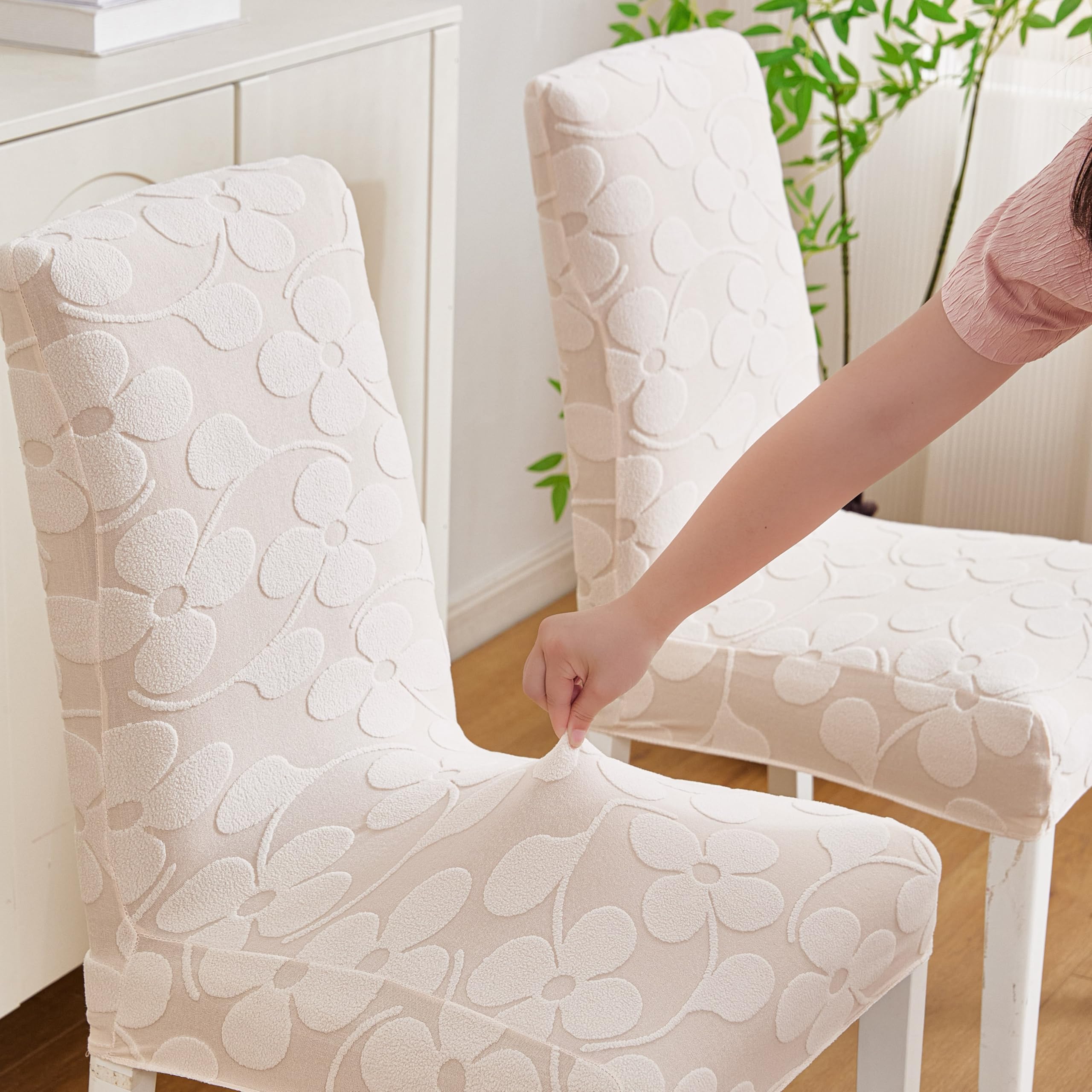 Protect Dining Chairs with Jacquard Seat Covers -3 Protect Dining Chairs with Jacquard Seat Covers -3