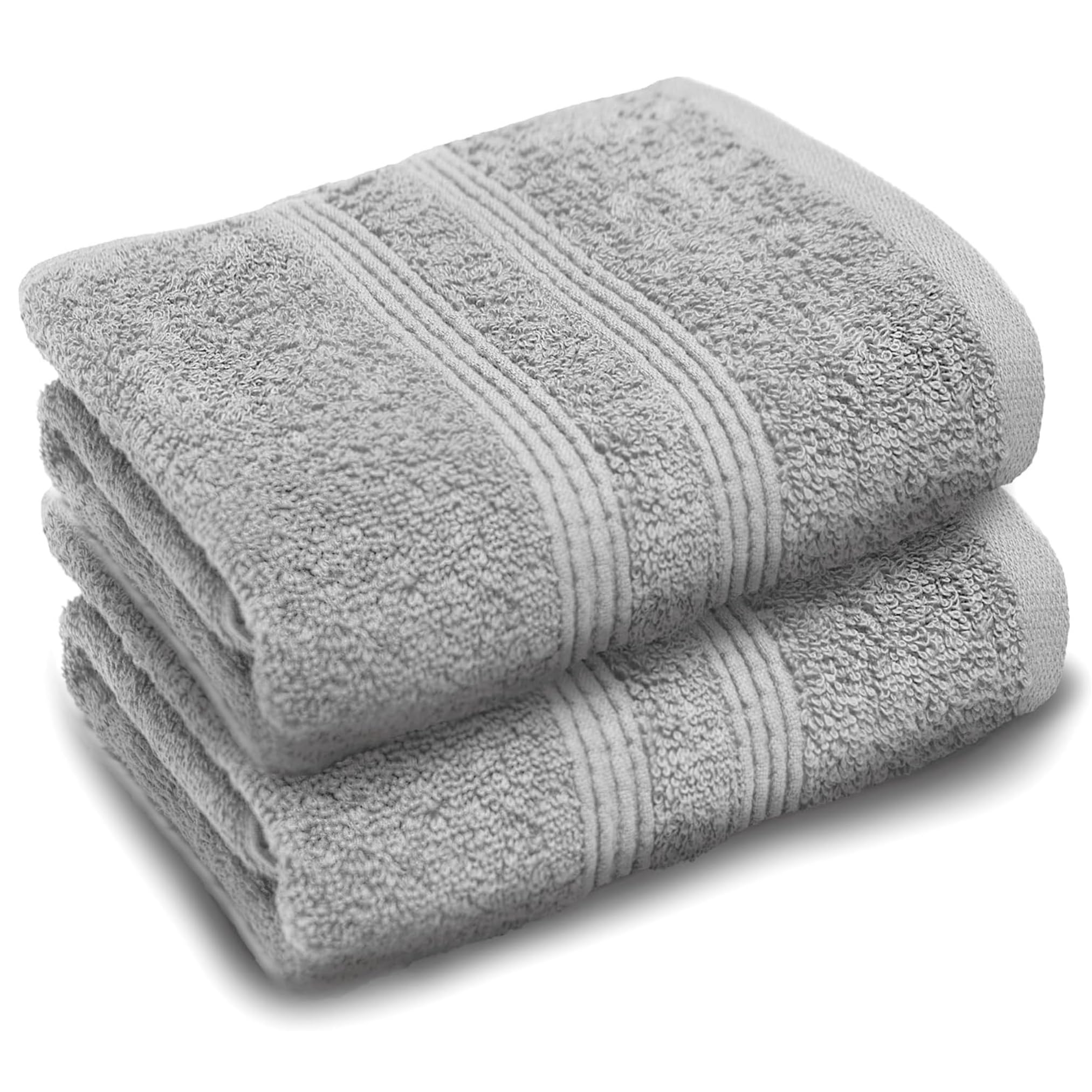 Makooz Premium Large Bath Towels Set 2 Pack - 500 GSM 100% Ring Spun Egyptian Cotton - Quick Dry, Highly Absorbent, Super Soft Feel Bathroom Linen for Home, Hotel, Spa and Daily Use โ 70X130cm Grey โ image 1