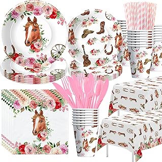 Western Cowgirl Party Decorations Tableware - Cowgirl Party Supplies For Birthday Baby Shower, Plate, Cup, Napkin, Tablecloth, Cutlery, Straw, Wild West Rodeo Party Decorations Girl | Serve 24