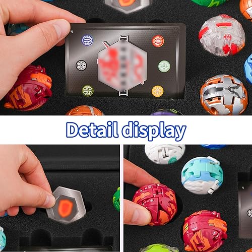 Miniatura 2 de Funda compatible con Bakugan, bolsa organizadora de juguetes para figuras, BakuCores, Armored Alliance, Geogan Rising con bolsillo de malla, soporte