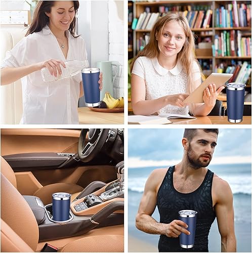 Miniatura 7 de Sieral Paquete de 36 vasos de acero inoxidable a granel con tapa aislamiento al vacío de doble pared taza de café de viaje con recubrimiento en