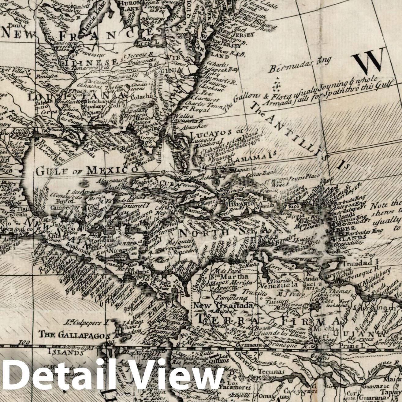 Amazon.com: Historic Map - A New and Correct Map of America, 1738