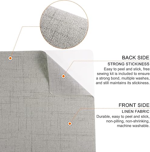Miniatura 10 de HARFINGTON Parche de reparación de tela, 7.8 x 11.8 pulgadas, lino fino, autoadhesivo para sofá, ropa, cojín, almohada, color beige