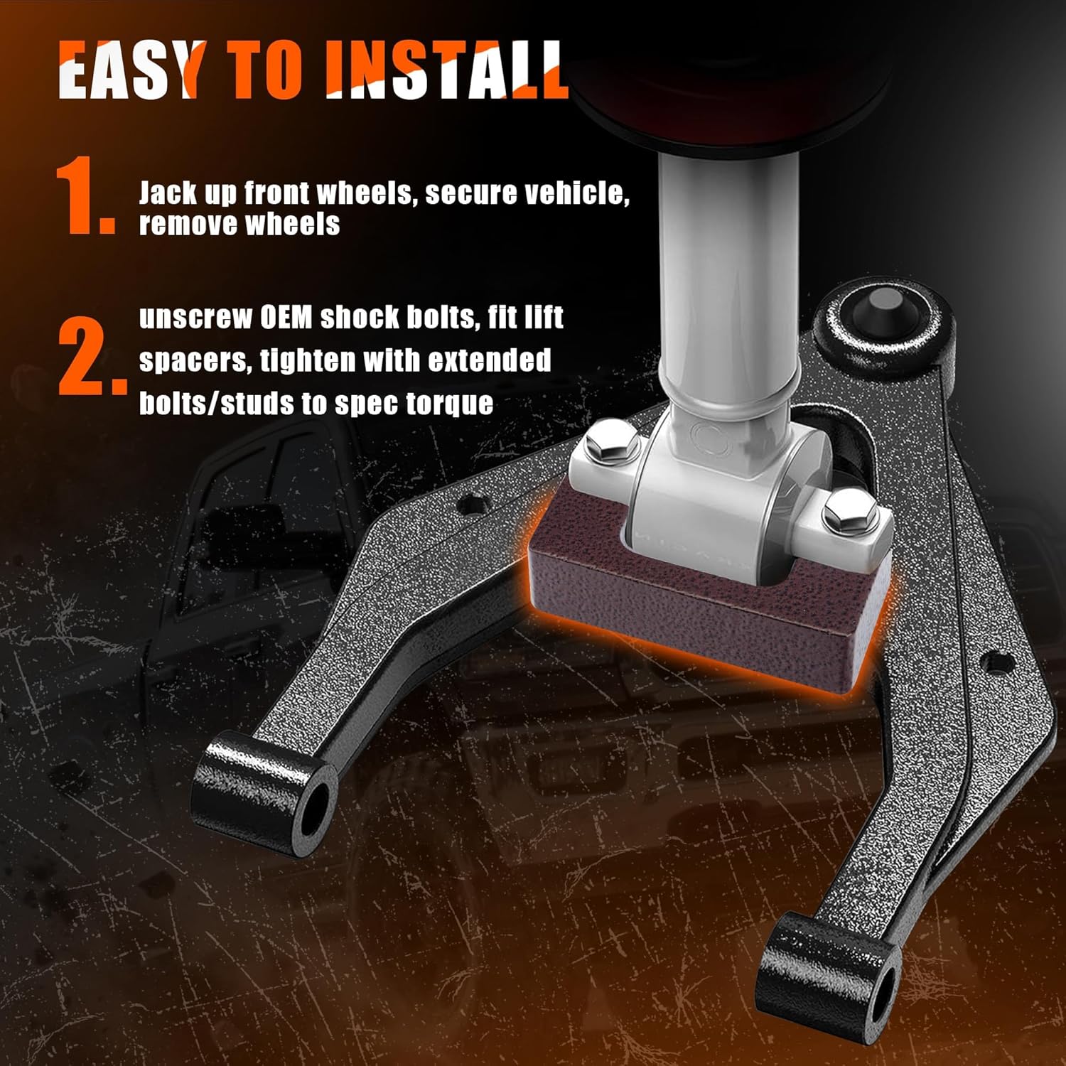 3.5" Front + 3" Rear Full Leveling Lift kit Compatible with 2007-2018 Silverado 1500 Sierra 1500 2WD/4WD, 2019-2024 Silverado/Sierra 1500 2WD, Include Rear shock extensions