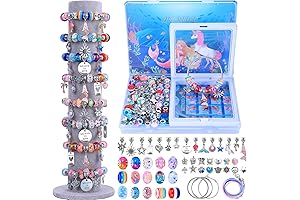 AIPRIDY Charm Bracelet Making Kit: Enchanting Unicorn and Mermaid Creations for Imaginative Girls