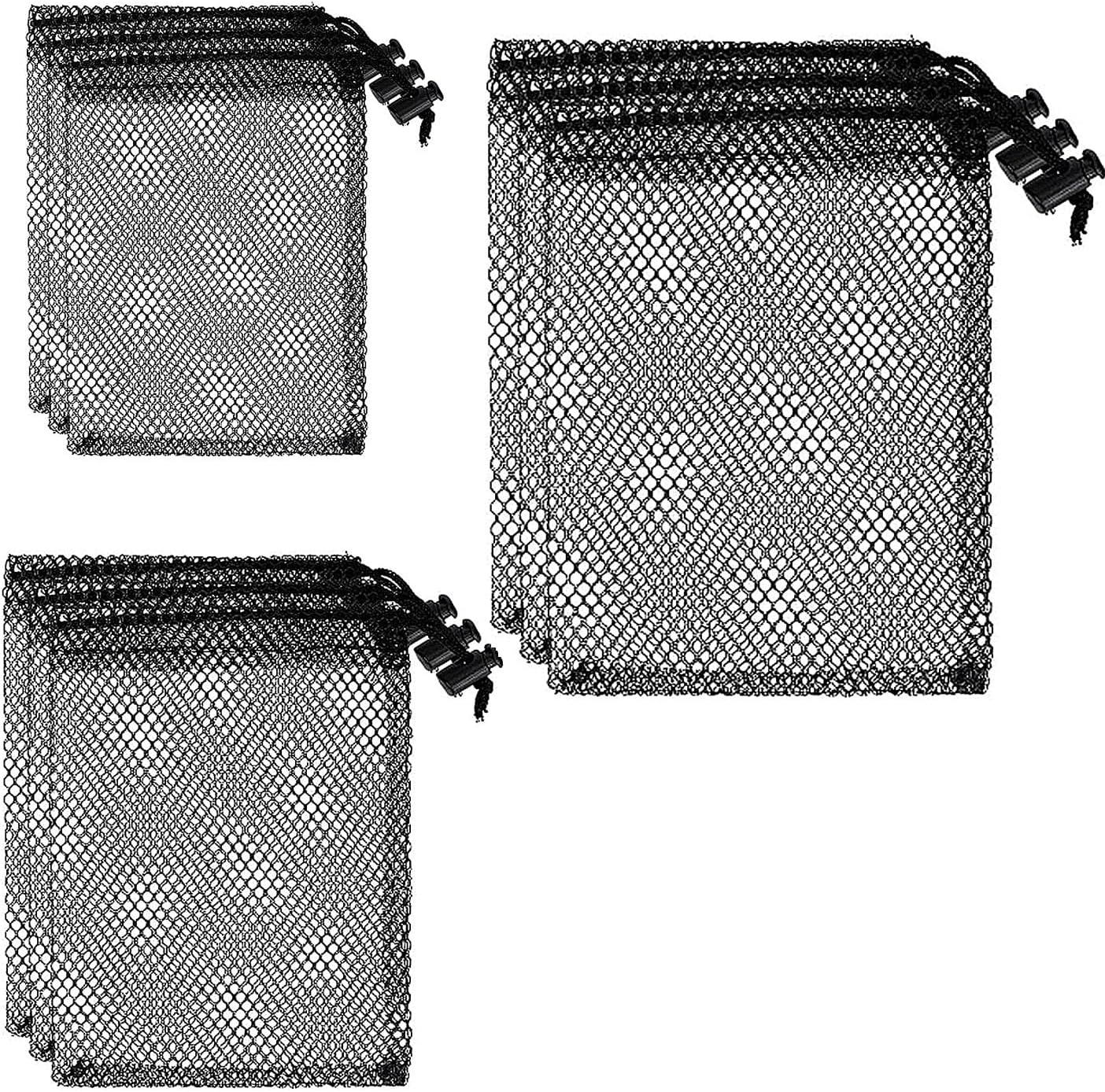 YHXiXi 9PCS 6 x 4/6 x 8/8 x 12inch Black Nylon Storage Mesh