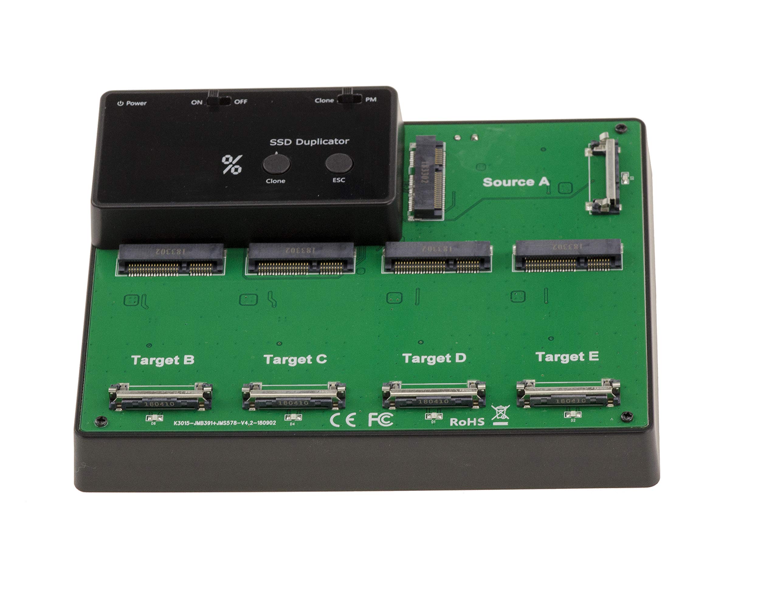 KALEA-INFORMATIQUE Estación de Acoplamiento USB para 5 Unidades SSD mSATA con Enlace USB3.0 y función CLONING. La Base se suministra con Fuente de alimentación Externa.