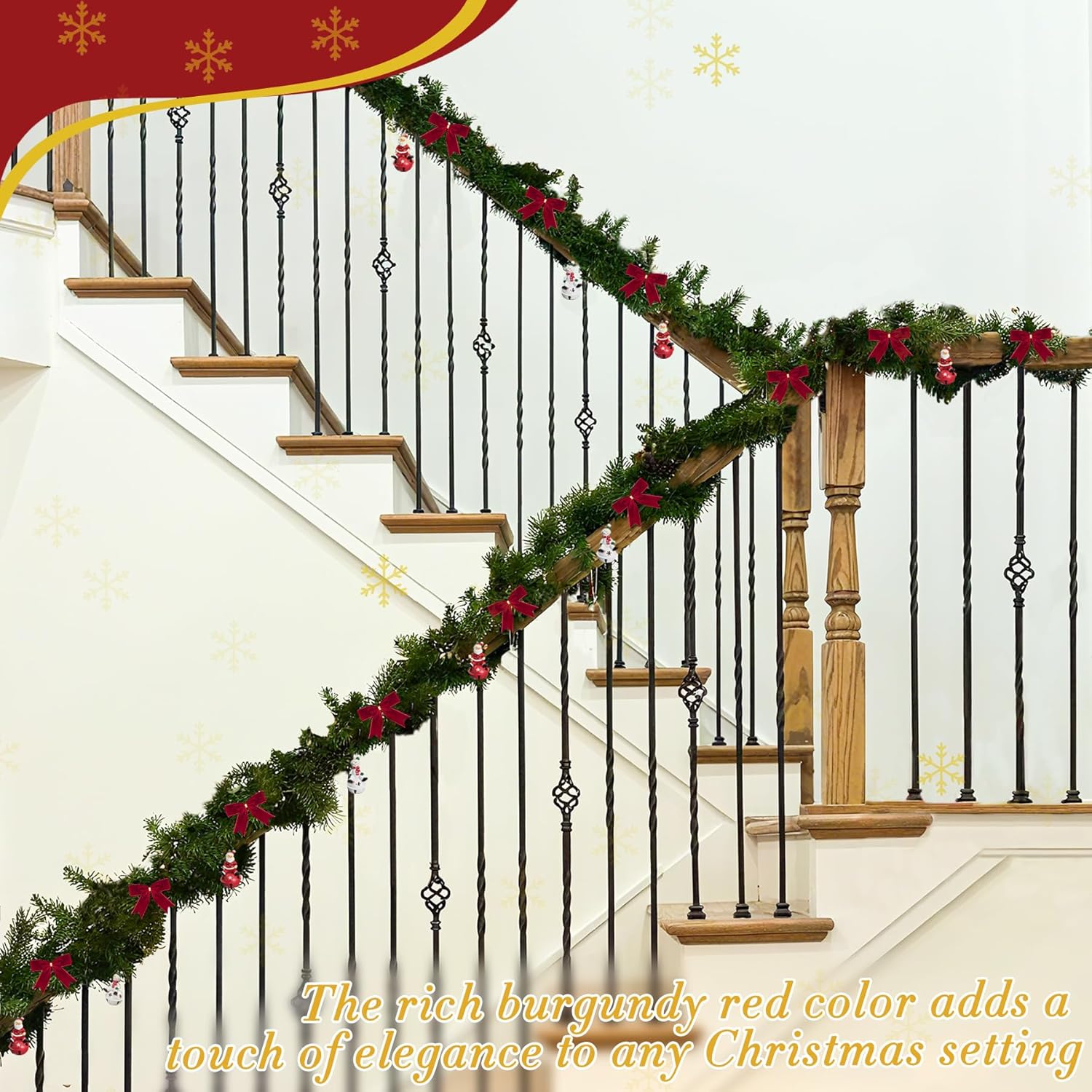 30 Pcs Mini Burgundy Red Velvet Bows for Christmas Tree-3.5x3.5 1" W Small Cute Bows with Wire for Xmas Tree Decorations, Gift Wrapping & Crafts,Candy Bags,Holiday Party Decor - Image 8