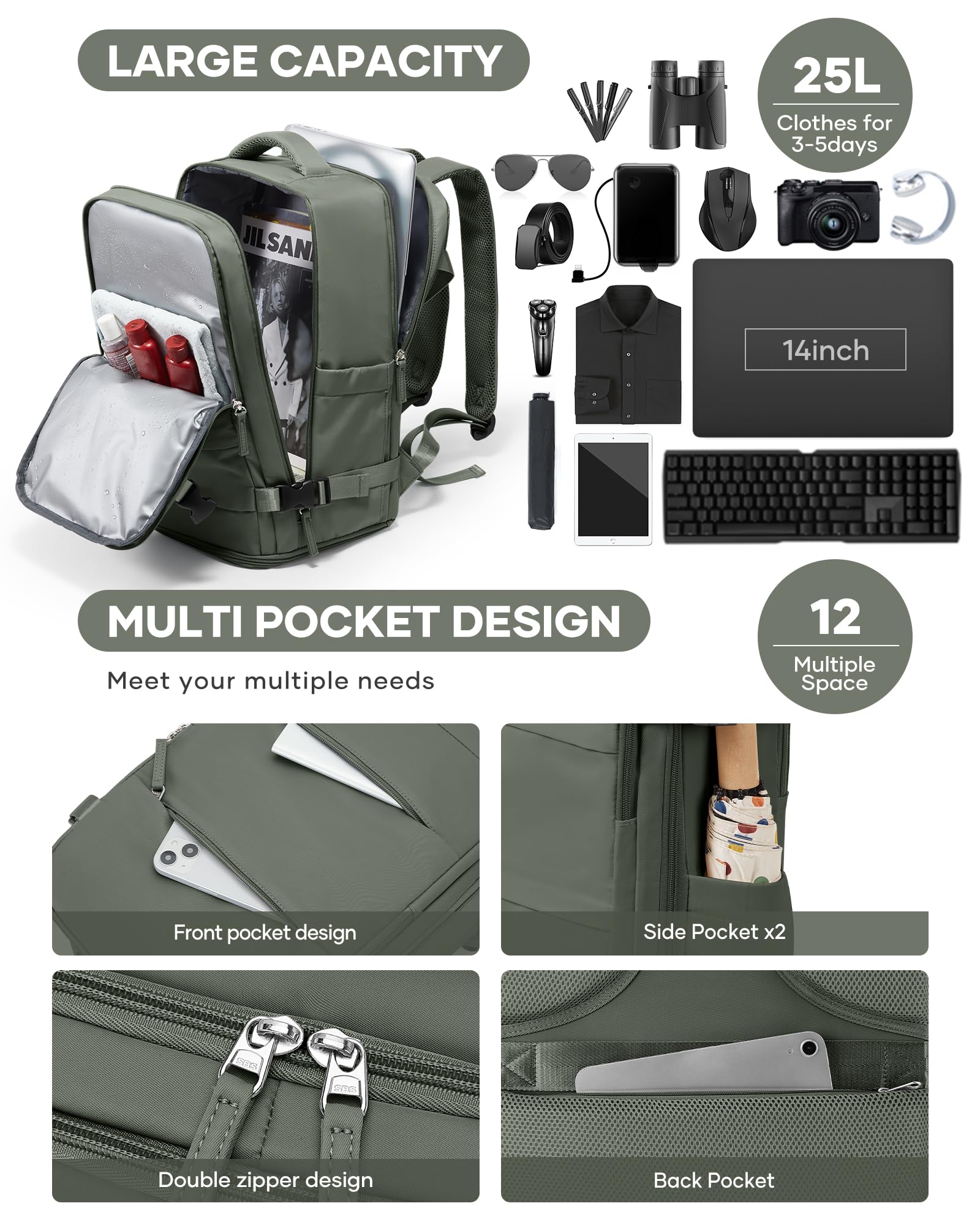 BJLFS Borse da Cabina per Ryanair 40x30x20 Bagaglio a mano Sottovuoto 40x20x25 Zaino da Viaggio con Sottovuoto impermeabile Donna Zaino Easyjet 45x36x20 Zaini Wizzair con porta scarpe