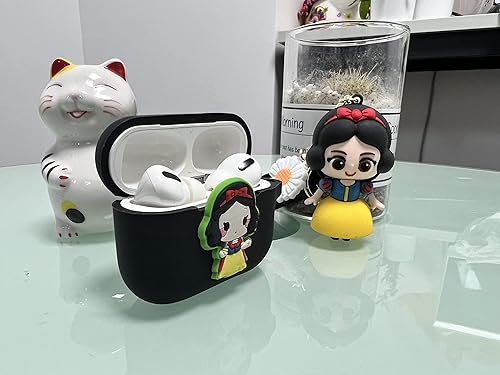 Miniatura 3 de Funda de silicona compatible con Apple Airpods 1, 2, 3 y Pro [Serie de dibujos animados con llavero de muñeca] (Airpods Pro, princesa)