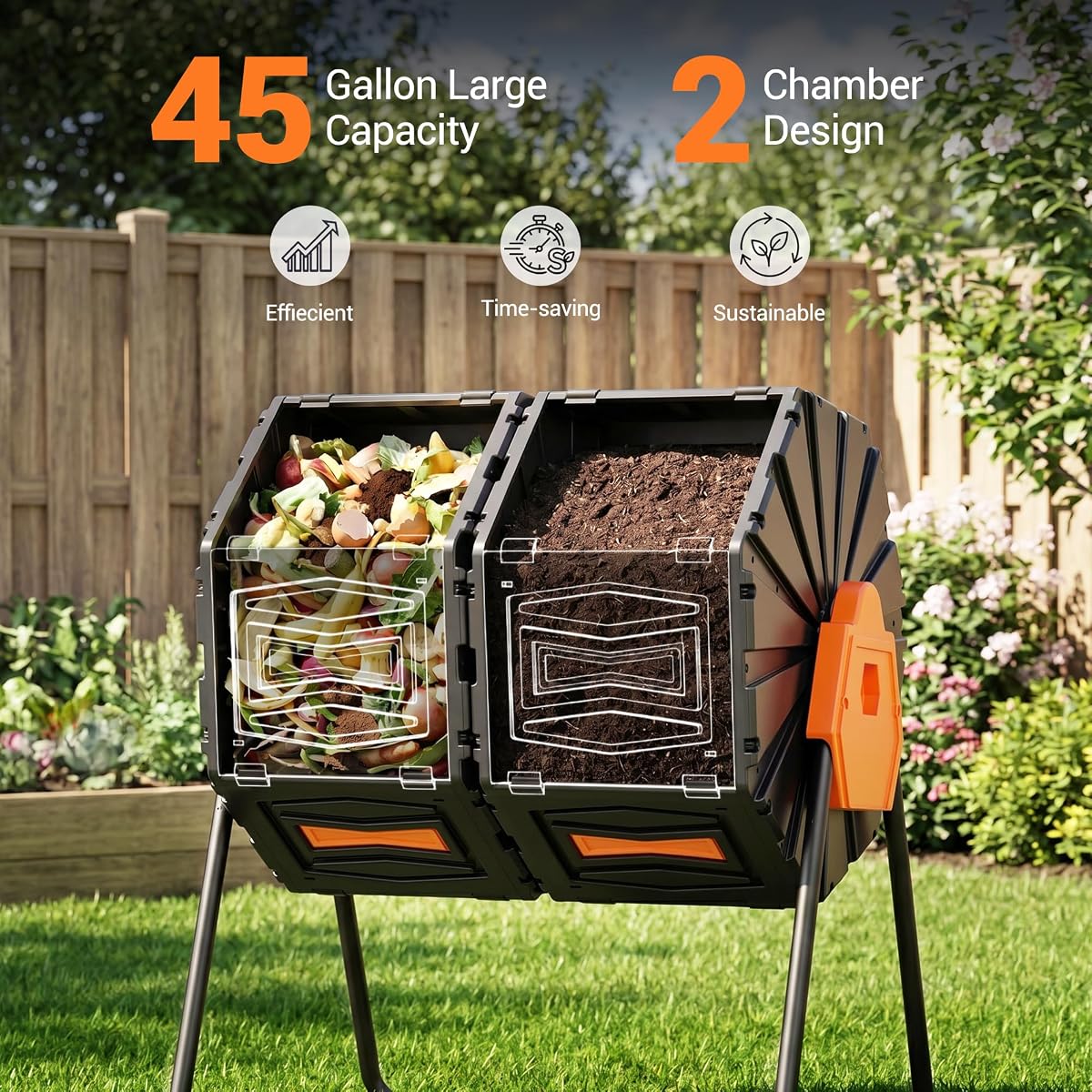 FCMP Outdoor HOTFROG Rolling Single Chamber Batch Composter view 2