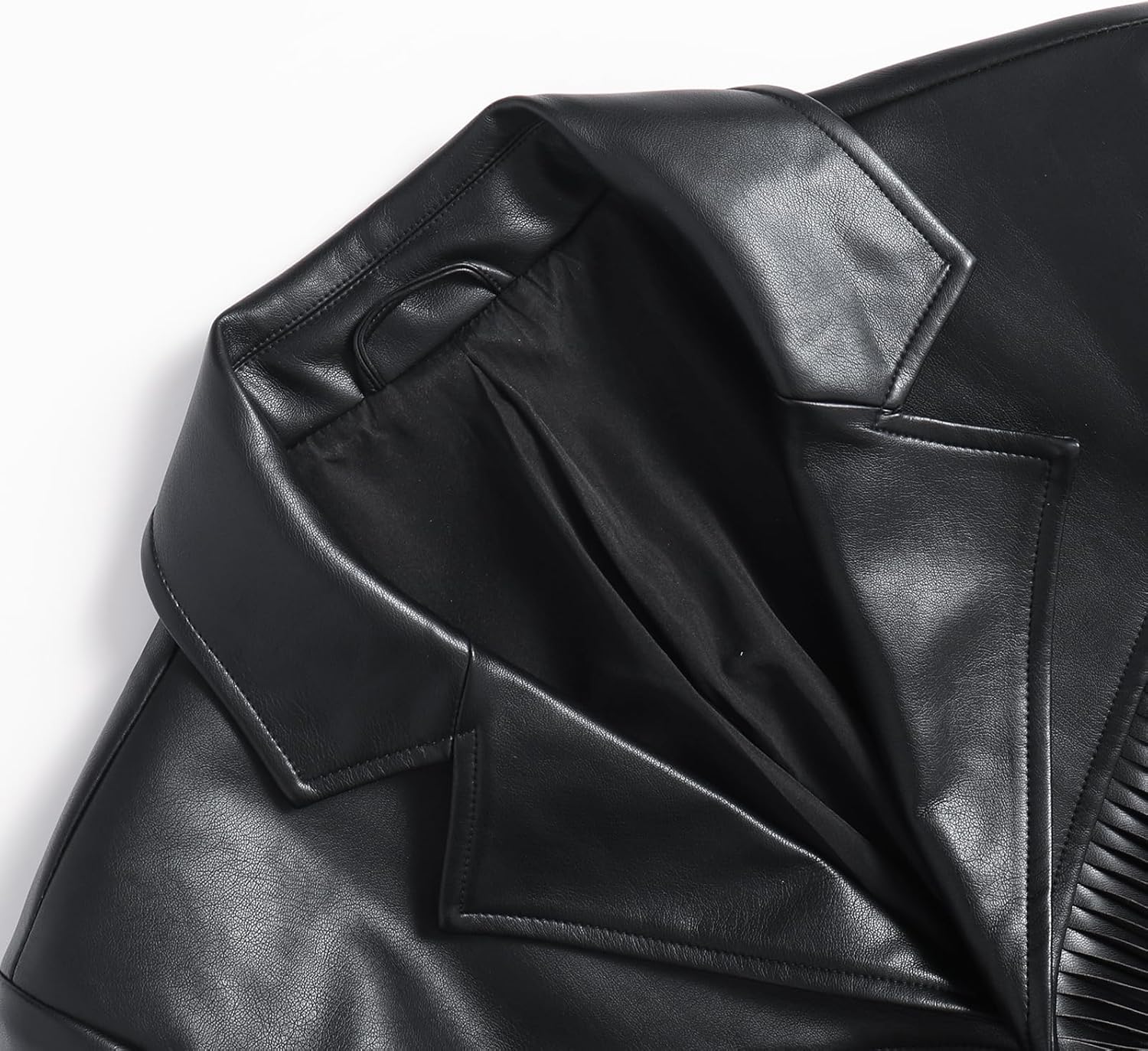 Fringe Faux Leather Jacket Western Cowgirl Jacket Tassel Crop Moto Top Country Concert Outfits For Women - Image 3