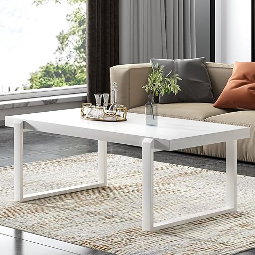 Miniatura 34 de FOLUBAN Mesa de centro rústica, moderna mesa central industrial de madera y metal para sala de estar, roble de 47 pulgadas Roble,Negro