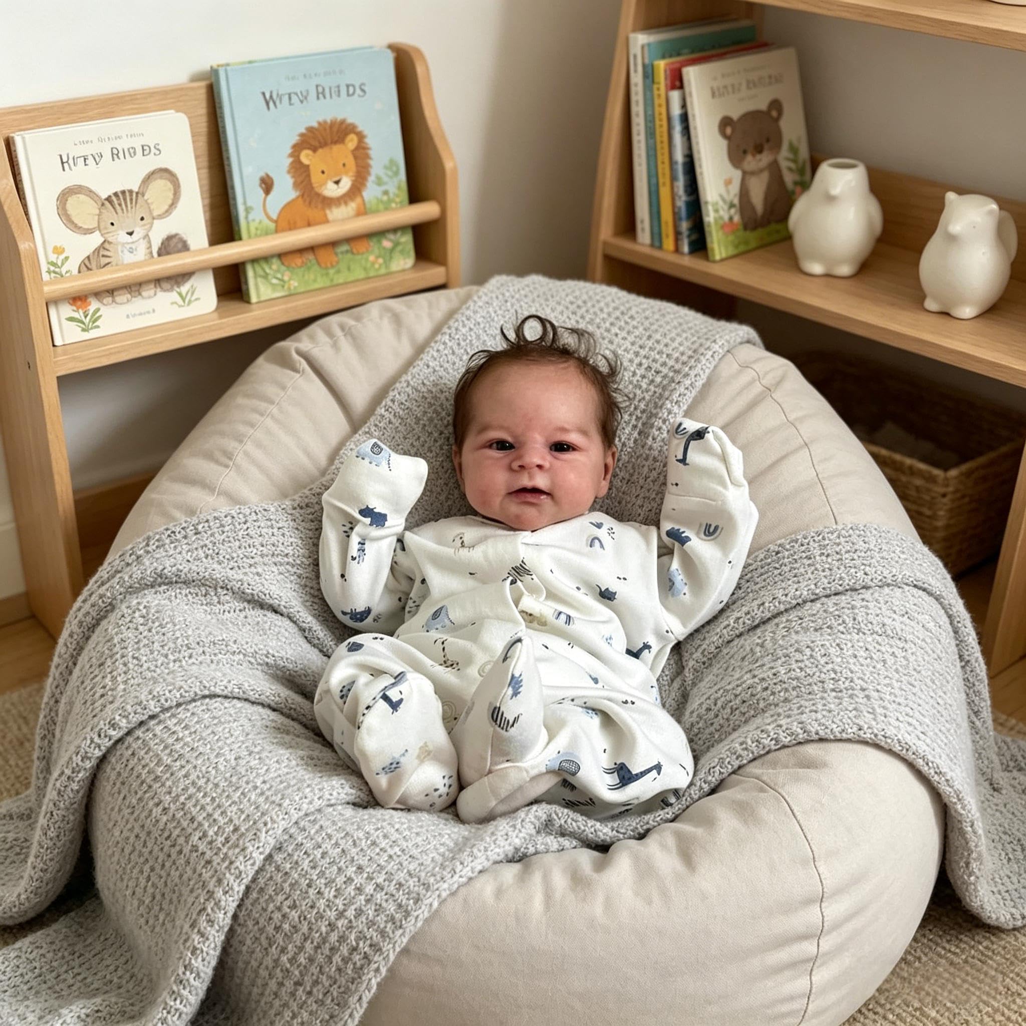Reborn Lalki dla niemowląt, silikonowe, na całe ciało, 48 cm, realistyczne, dla noworodków, miękkie, winylowe, wyglądające prawdziwie, z akcesoriami do zabawy
