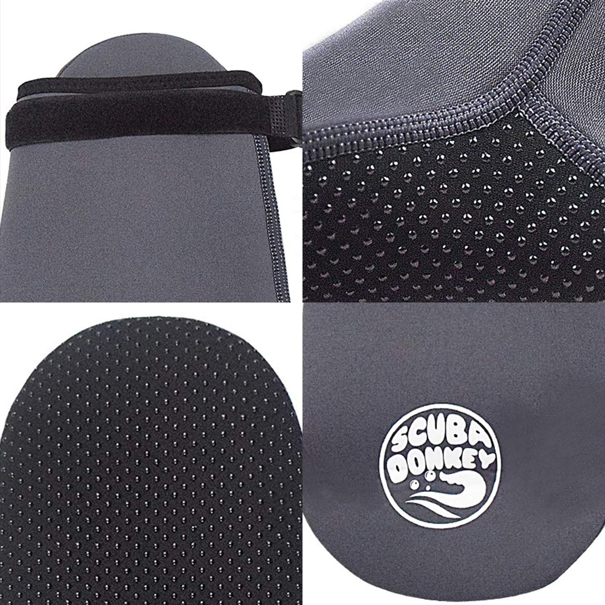 3mm Ankle Dive Socks Adults Non-Slip Water Sports Wetsuit Socks Beach Water Boots Swimming Surfing Socks Sailing Short Socks (Grey, XL(US 9-10))