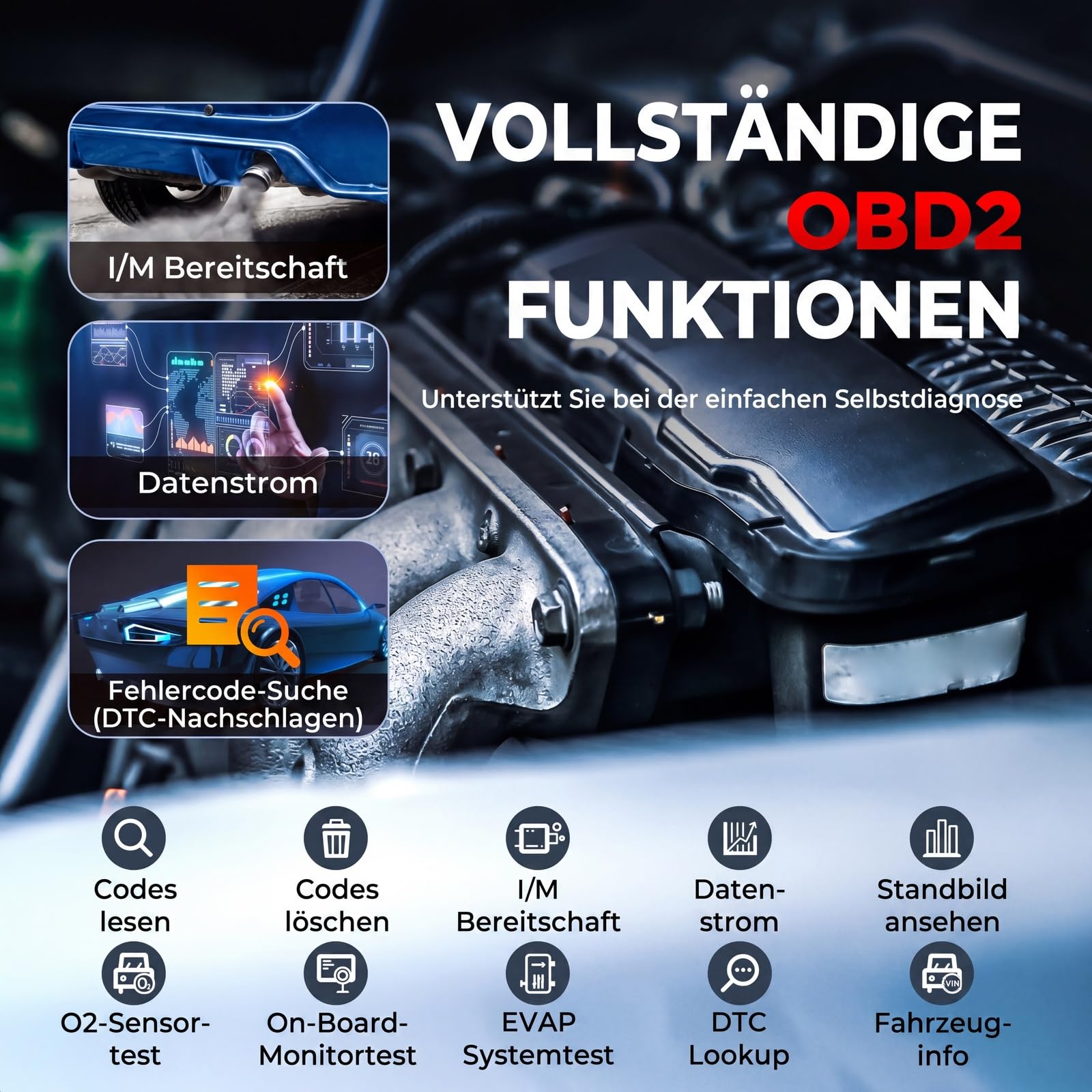 LAUNCH CRP123X V3.0 64G Diagnosegerät Profi OBD2 Scanner für alle Autos & Marken - 4-System-Diagnose mit Reset: EPB DPF Öl-Service, SAS/BMS Batterietest VIN-Auslesen INKL LEBENSLANGEN