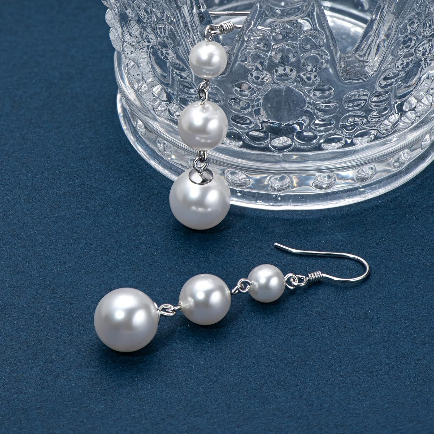 925 Sterling Silver Pearl Drop Earrings for Women, June Birthstone Long Dangle Pearl Jewelry Gifts for Her