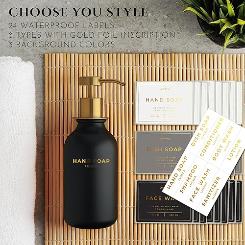 Miniatura 5 de Dispensador de champú y acondicionador  Dispensador de jabón de ducha montado en la pared  Juego de 3 botellas de plástico de 16.9 onzas con bomba y