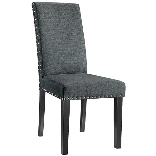 Modway Parcel Upholstered Fabric Parsons Dining Side Chair in Gray
